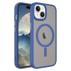iPhone 15 Kılıf Mat Arka Yüzey Wireless Şarj Özellikli Flet Magsafe Kapak