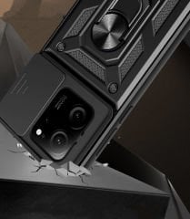 Xiaomi Mi 13T Tank Kılıf Magnetik Standlı Kamera Korumalı Sürgülü Vega Kapak