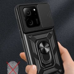 Xiaomi Mi 13T Tank Kılıf Magnetik Standlı Kamera Korumalı Sürgülü Vega Kapak