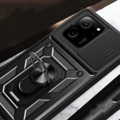 Xiaomi Mi 13T Tank Kılıf Magnetik Standlı Kamera Korumalı Sürgülü Vega Kapak