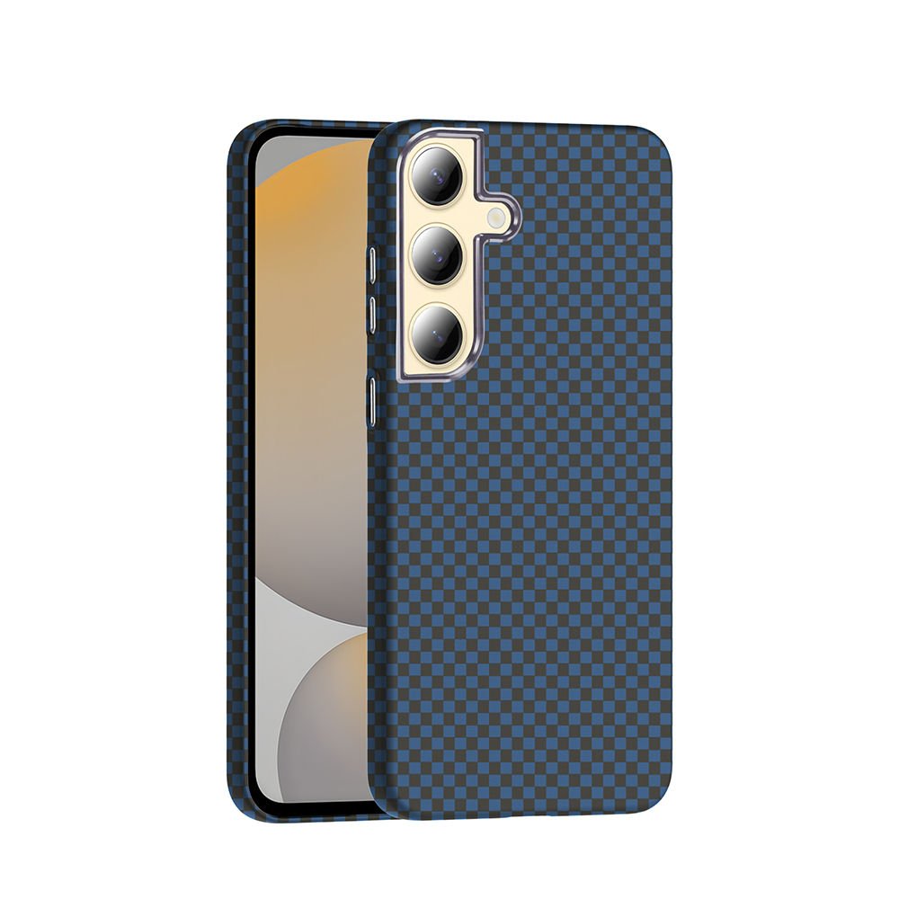 Samsung Galaxy S24 Plus Kılıf Kablosuz Şarj Özellikli Karbon Fiber Görünümlü Gros Kapak