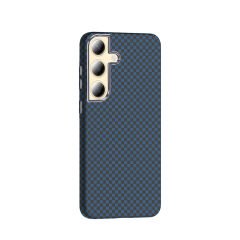 Samsung Galaxy S24 Plus Kılıf Kablosuz Şarj Özellikli Karbon Fiber Görünümlü Gros Kapak