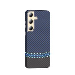 Samsung Galaxy S24 Plus Kılıf Kablosuz Şarj Özellikli Karbon Fiber Görünümlü Gros Kapak