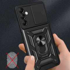 Samsung Galaxy A14 Tank Kılıf Magnetik Standlı Kamera Korumalı Sürgülü Vega Kapak