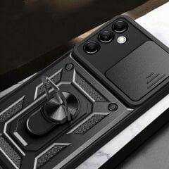 Samsung Galaxy A14 Tank Kılıf Magnetik Standlı Kamera Korumalı Sürgülü Vega Kapak