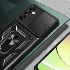 Samsung Galaxy A14 Tank Kılıf Magnetik Standlı Kamera Korumalı Sürgülü Vega Kapak