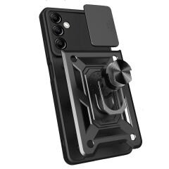 Samsung Galaxy A14 Tank Kılıf Magnetik Standlı Kamera Korumalı Sürgülü Vega Kapak