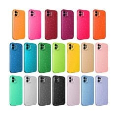 iPhone 11 Kılıf Kamera Korumalı Simli Lüks Koton Kapak