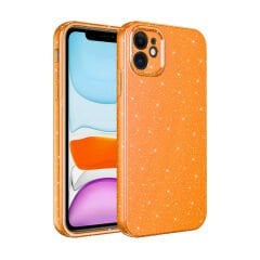 iPhone 11 Kılıf Kamera Korumalı Simli Lüks Koton Kapak