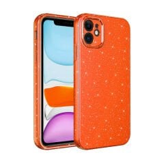 iPhone 11 Kılıf Kamera Korumalı Simli Lüks Koton Kapak