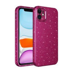 iPhone 11 Kılıf Kamera Korumalı Simli Lüks Koton Kapak
