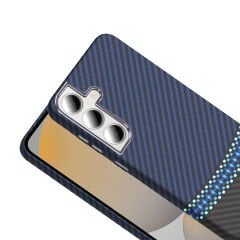 Samsung Galaxy S24 FE Kılıf Kablosuz Şarj Özellikli Karbon Fiber Görünümlü Gros Kapak