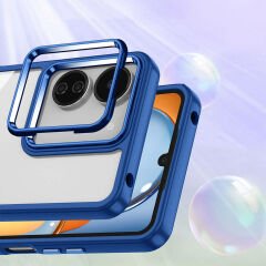 Xiaomi Poco C65 Kamera Çıkıntılı Arkası Şeffaf Köşeleri Parlak Renkli Işlemeli Flora Kapak