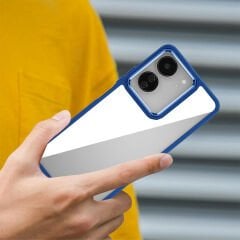 Xiaomi Poco C65 Kamera Çıkıntılı Arkası Şeffaf Köşeleri Parlak Renkli Işlemeli Flora Kapak