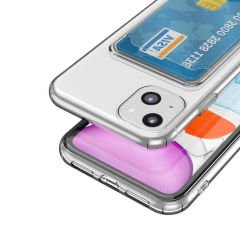 iPhone 14 Kılıf Kartlıklı Şeffaf Setra Clear Silikon Kapak