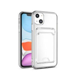 iPhone 14 Kılıf Kartlıklı Şeffaf Setra Clear Silikon Kapak