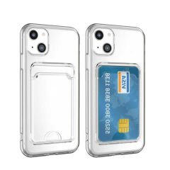 iPhone 14 Kılıf Kartlıklı Şeffaf Setra Clear Silikon Kapak