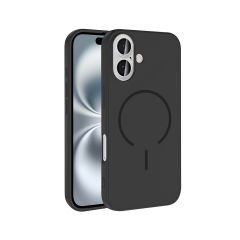 iPhone 16 Kılıf Meta Lansman M-Safe Kamera Korumalı içi Kadife Yumuşak Renkli Süet Silikon