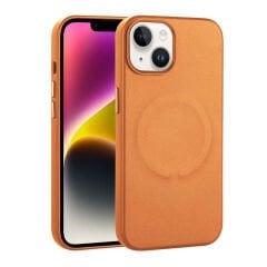 iPhone 14 Plus Kılıf PU Deri Magsafe Wireless Şarj Özellikli Derix Kapak