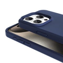 iPhone 15 Pro Kılıf Magsafe Şarj Özellikli Sıvı Teknolojili Silinebilir Sert Lansman Kivi Kapak