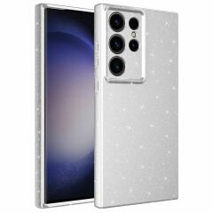 Samsung Galaxy S23 Ultra Kılıf Kamera Korumalı Simli Lüks Koton Kapak Kılıf