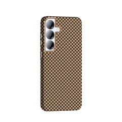 Samsung Galaxy S25 Kılıf Kablosuz Şarj Özellikli Karbon Fiber Görünümlü Gros Kapak