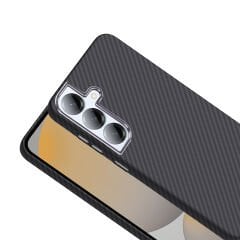 Samsung Galaxy S25 Kılıf Kablosuz Şarj Özellikli Karbon Fiber Görünümlü Gros Kapak