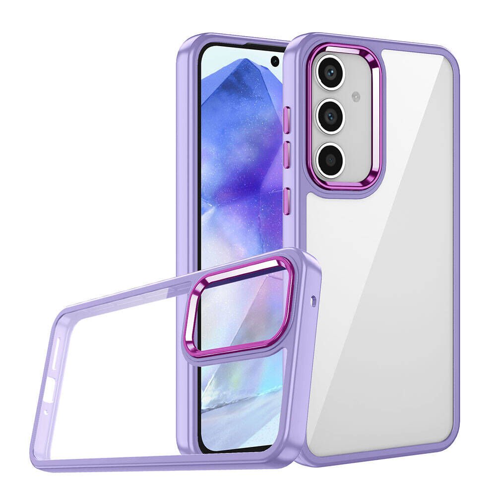Samsung Galaxy A35 Kılıf Kamera Çıkıntılı Arkası Şeffaf Köşeleri Parlak Renkli Işlemeli Flora Kapak