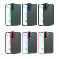 Samsung Galaxy S22 Plus Kılıf Kamera Çıkıntılı Arkası Şeffaf Köşeleri Parlak Renkli Işlemeli Flora Kapak