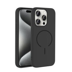 iPhone 15 Pro Max Kılıf Meta Lansman M-Safe Kamera Korumalı içi Kadife Yumuşak Renkli Süet Silikon