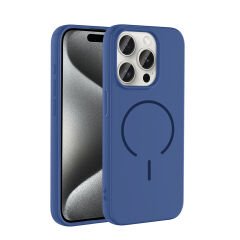 iPhone 15 Pro Max Kılıf Meta Lansman M-Safe Kamera Korumalı içi Kadife Yumuşak Renkli Süet Silikon