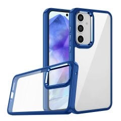 Samsung Galaxy A25 Kılıf Kamera Çıkıntılı Arkası Şeffaf Köşeleri Parlak Renkli Işlemeli Flora Kapak