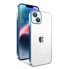 iPhone 14 Plus Kılıf Kamera Korumalı Renkli Çerçeveli Garaj Kapak