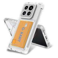 Xiaomi Mi 14 Pro Kılıf Airbag Tasarımlı Şeffaf Kartlıklı G-Kart Kapak
