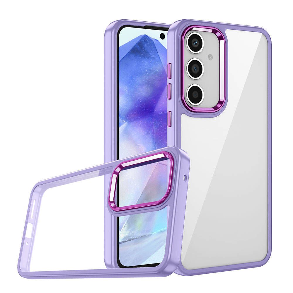 Samsung Galaxy A05S Kılıf Kamera Çıkıntılı Arkası Şeffaf Köşeleri Parlak Renkli Işlemeli Flora Kapak