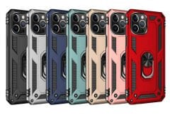 iPhone 12 Pro Kılıf Vega Tank Sert Yüzüklü Standlı Zırh Koruma Kapak