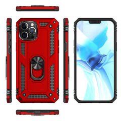iPhone 12 Pro Kılıf Vega Tank Sert Yüzüklü Standlı Zırh Koruma Kapak