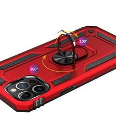 iPhone 12 Pro Kılıf Vega Tank Sert Yüzüklü Standlı Zırh Koruma Kapak