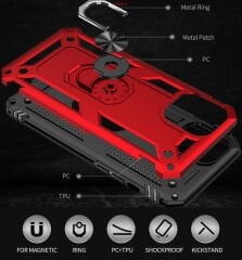 iPhone 12 Pro Kılıf Vega Tank Sert Yüzüklü Standlı Zırh Koruma Kapak