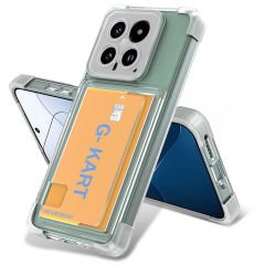 Xiaomi Mi 14 Kılıf Airbag Tasarımlı Şeffaf Kartlıklı G-Kart Kapak