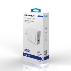 Dramex DPQ45B Platınum Usb+Type-C Dual Port Pd 45W Süper Hızlı Şarj Adaptörü