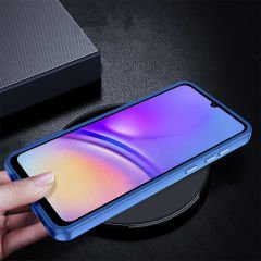 Samsung Galaxy A05 Kılıf Kamera Çıkıntılı Arkası Şeffaf Köşeleri Parlak Renkli Işlemeli Flora Kapak