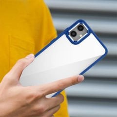 Samsung Galaxy A05 Kılıf Kamera Çıkıntılı Arkası Şeffaf Köşeleri Parlak Renkli Işlemeli Flora Kapak