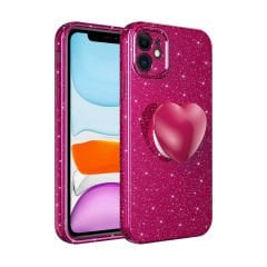 iPhone 11 Kılıf Kamera Korumalı Simli Pop Soketli Lüks Koton Soketli Kapak