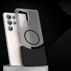 Samsung Galaxy S25 Ultra Kablosuz Şarj Destekli Kılıf Mıknatıslı Duble Kapak