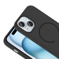 iPhone 15 Kılıf Meta Lansman M-Safe Kamera Korumalı içi Kadife Yumuşak Renkli Süet Silikon