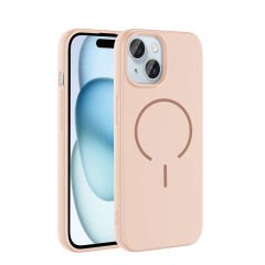 iPhone 15 Kılıf Meta Lansman M-Safe Kamera Korumalı içi Kadife Yumuşak Renkli Süet Silikon