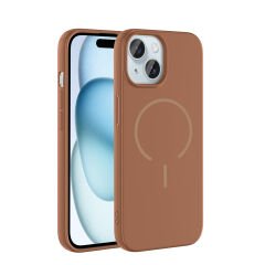 iPhone 15 Kılıf Meta Lansman M-Safe Kamera Korumalı içi Kadife Yumuşak Renkli Süet Silikon