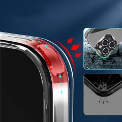 iPhone 12 Pro Max Kılıf Standlı Şeffaf Silikon L-Stand Kapak