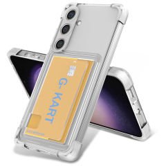 Samsung Galaxy S24 Plus Kılıf Airbag Tasarımlı Şeffaf Kartlıklı G-Kart Kapak